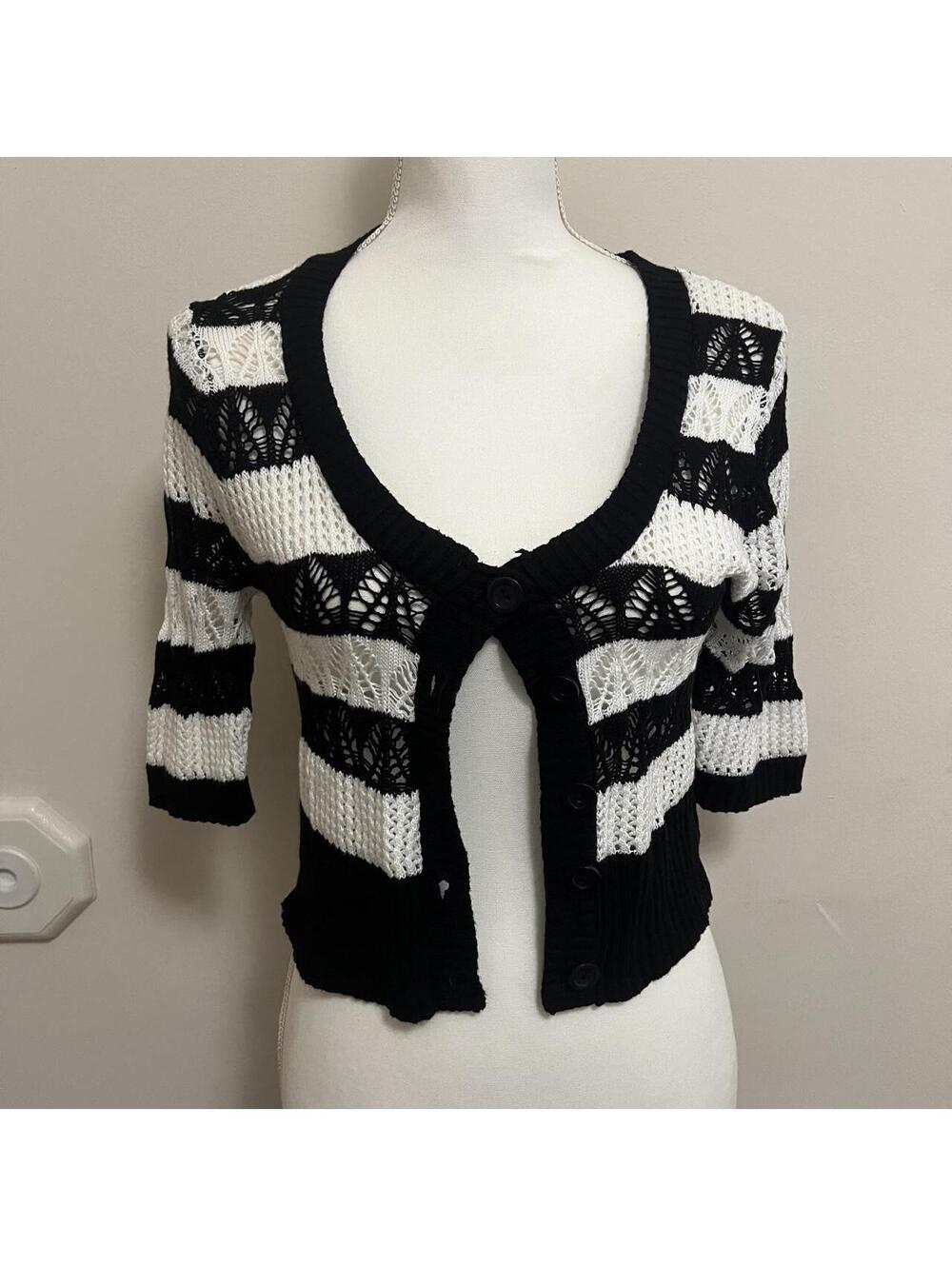 Women's Black and Multi Cardigan